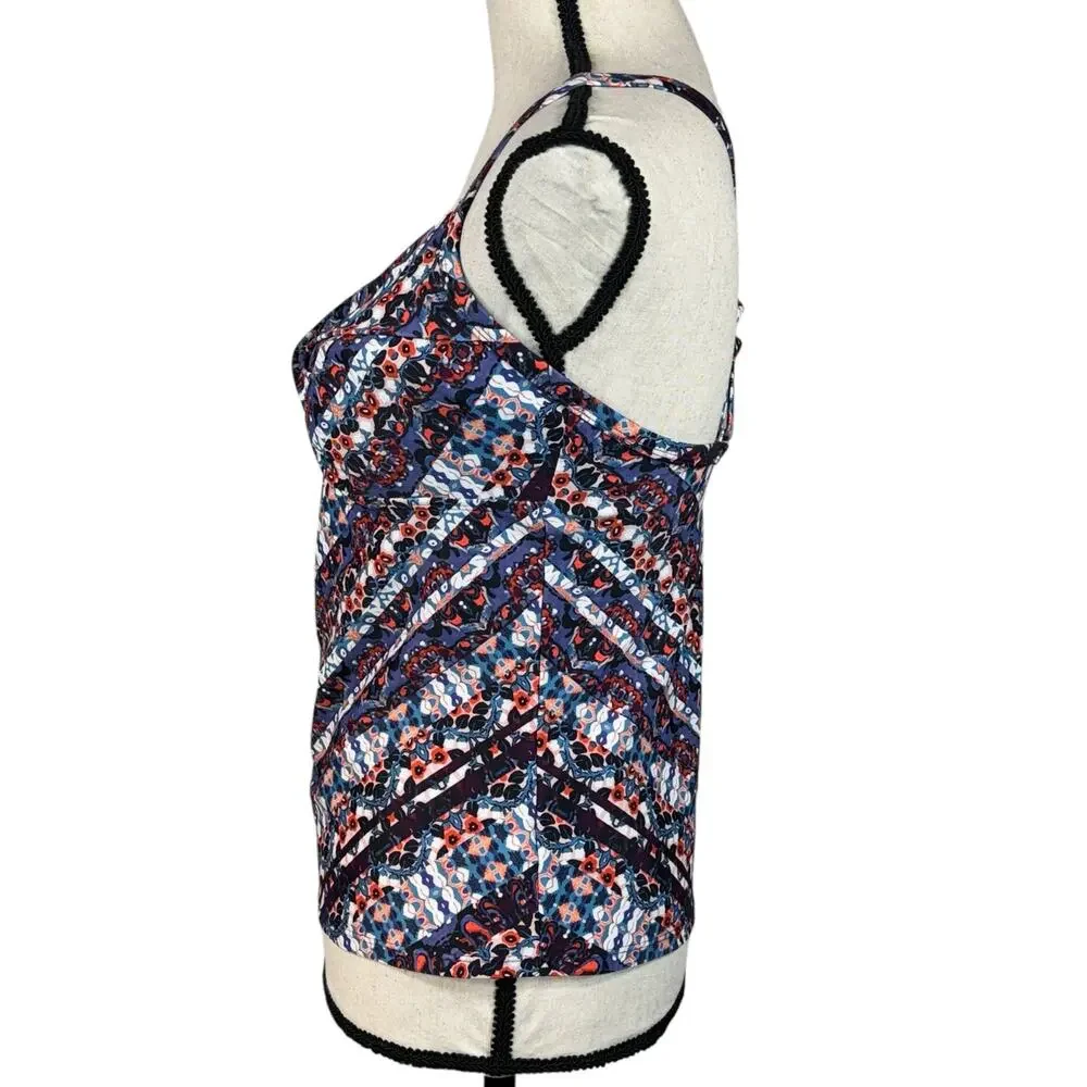 Athleta SZ 36 B/C Marrakesh Twister Tankini Swim Top Criss-Cross Straps Padded